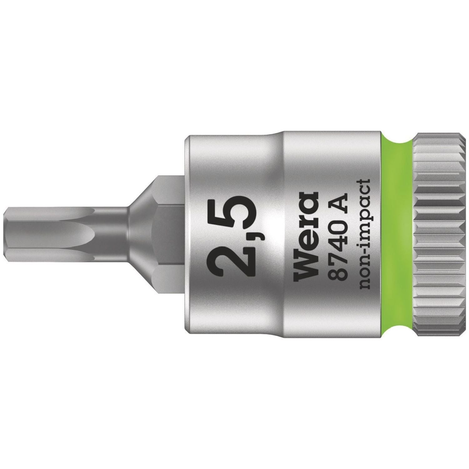 Wera 8740 A Zyklop Bit Socket, 1/4-in. Drive, 2.5x28-mm.