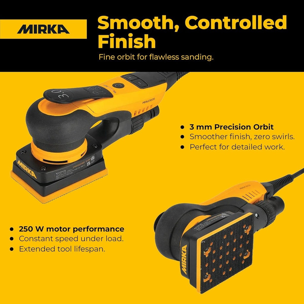 Mirka DEOS 343CV 3 x 4-in. Corded Orbital Sheet Sander for Detail Sanding