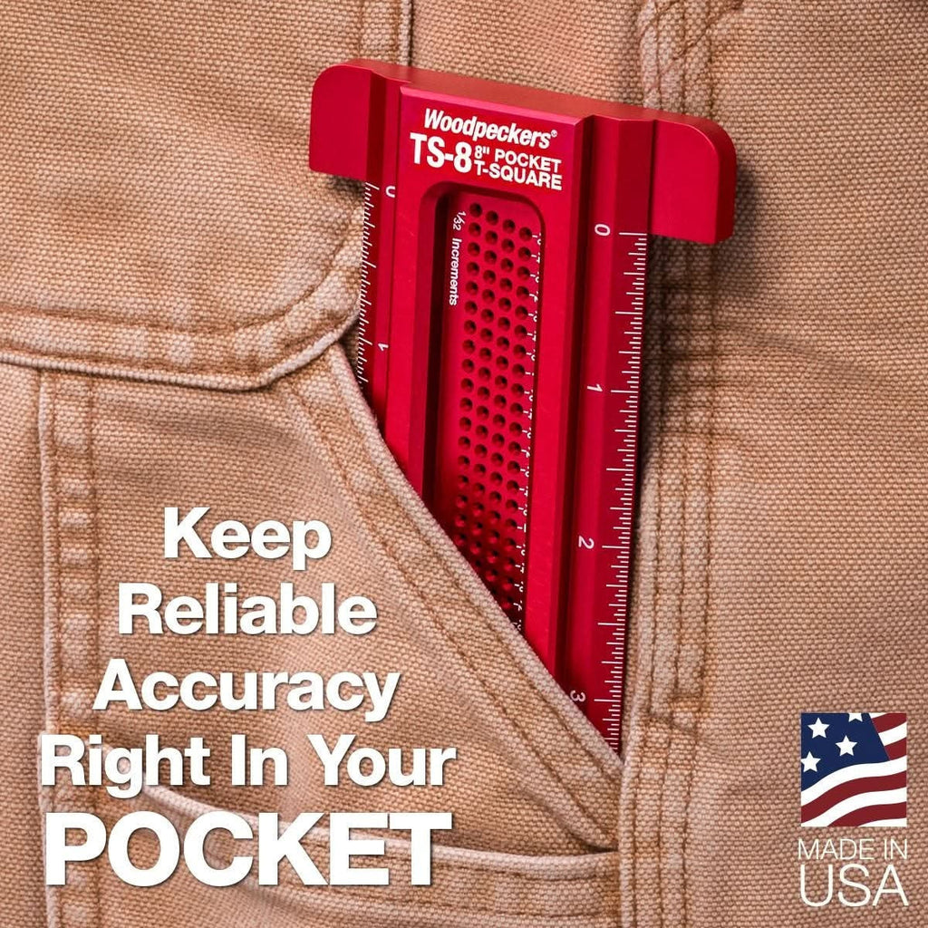 Woodpeckers TS-RI-ISET20 Pocket T-Square Inch Set And Rack-It