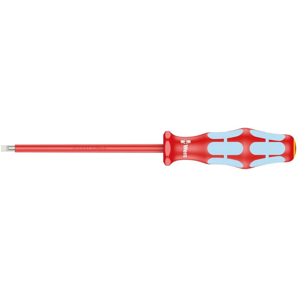Wera 3160 I VDE Insulated Screwdriver For Slotted Screws, Stainless, 0.6x3.5x100-mm.