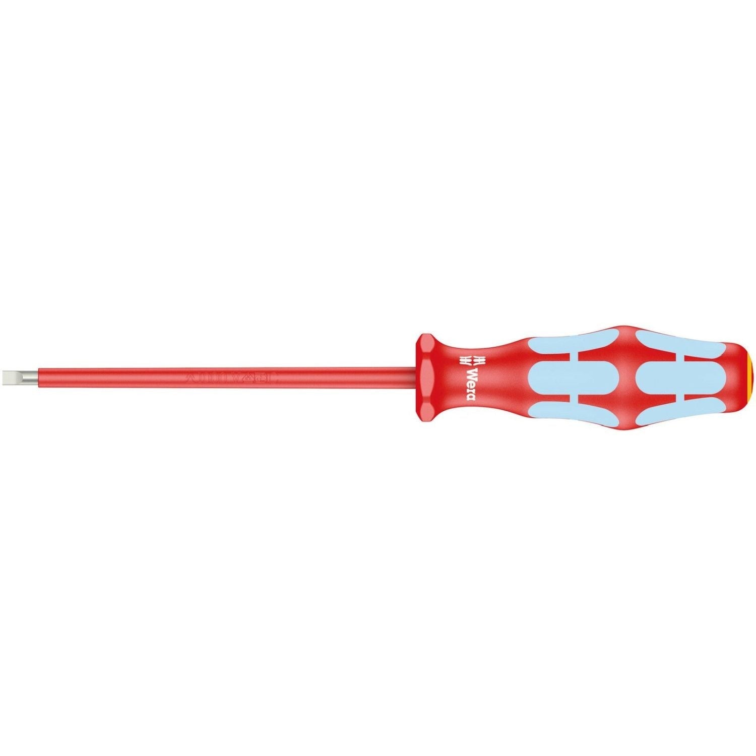 Wera 3160 I VDE Insulated Screwdriver For Slotted Screws, Stainless, 0.6x3.5x100-mm.