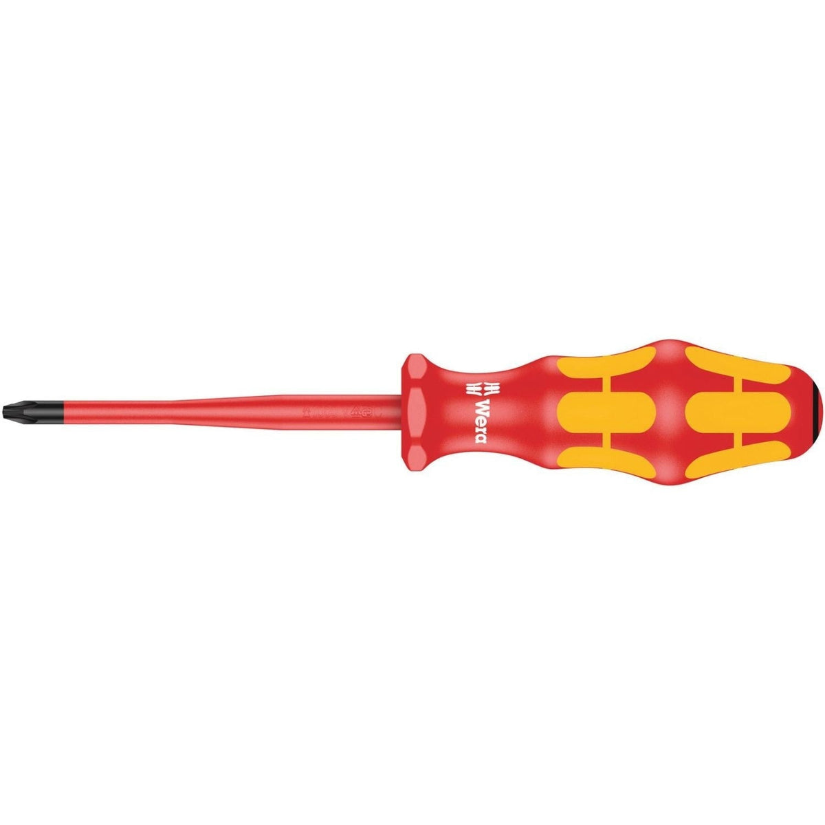 Wera 165 Is Pz VDE Insulated Screwdriver With Reduced Blade Diameter For Pozidriv Screws, Pz 1x80-mm.
