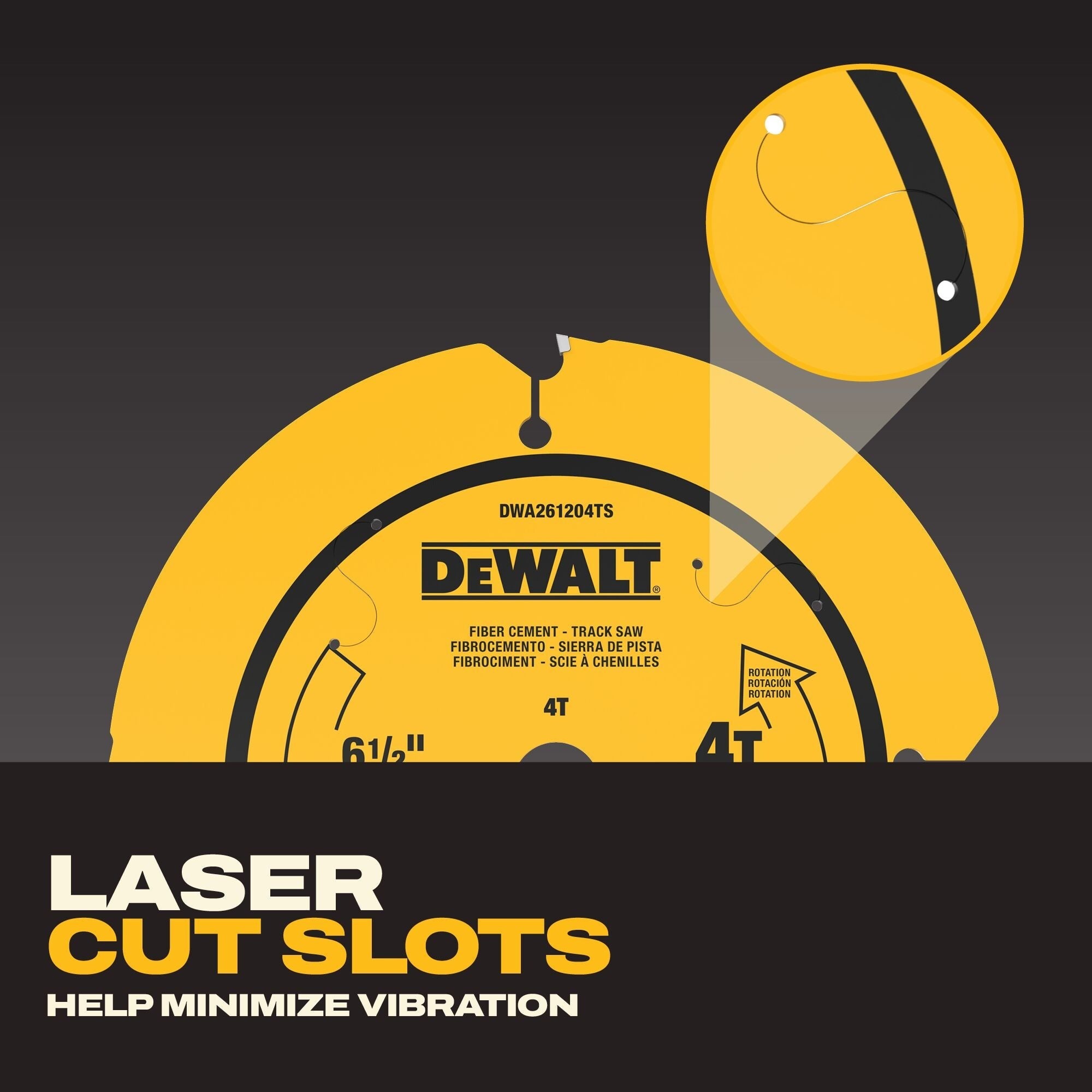 DEWALT 6-1/2-in. 4-Tooth Fiber Cement Track Saw Blade (DWA261204TS)