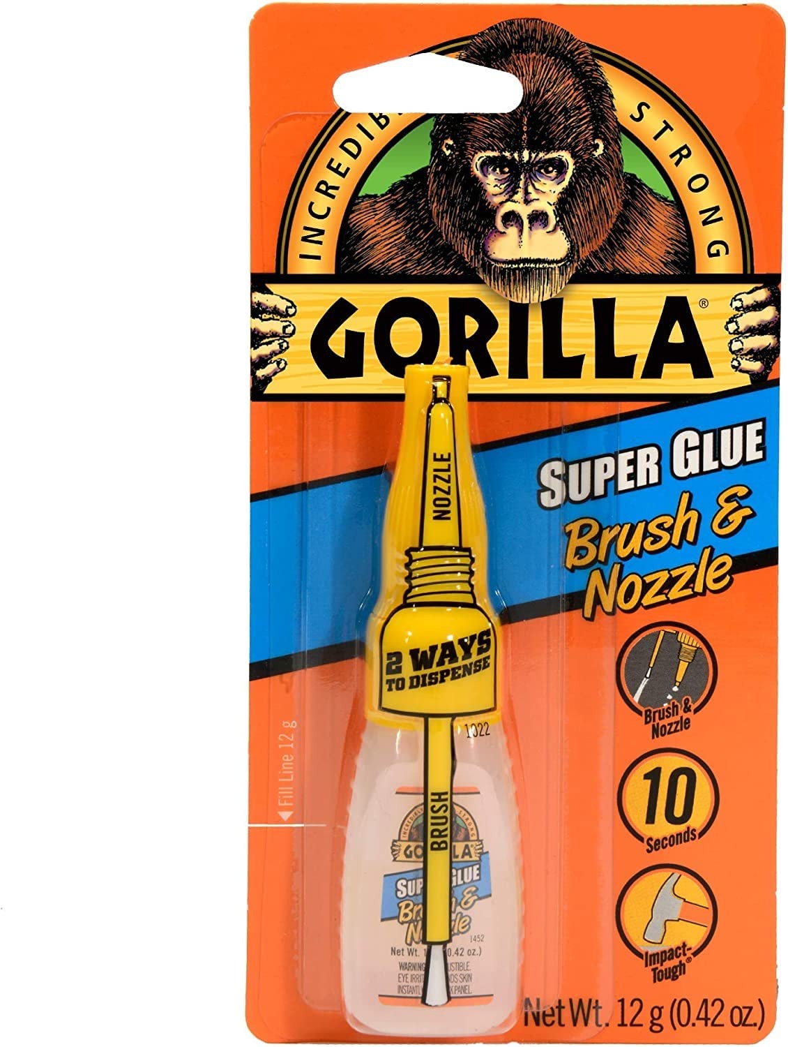 Gorilla Glue Brush & Nozzle Super Glue, 10g (7500102)
