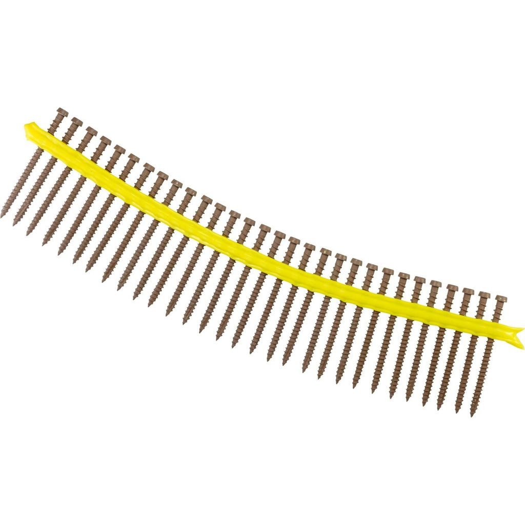 Simpson Strong-Tie DCU234SBR05 Deck-Drive DCU COMPOSITE Screw (Collated), #10 x 2-3/4-in. Quik Guard Brown 05, 1000-Pack