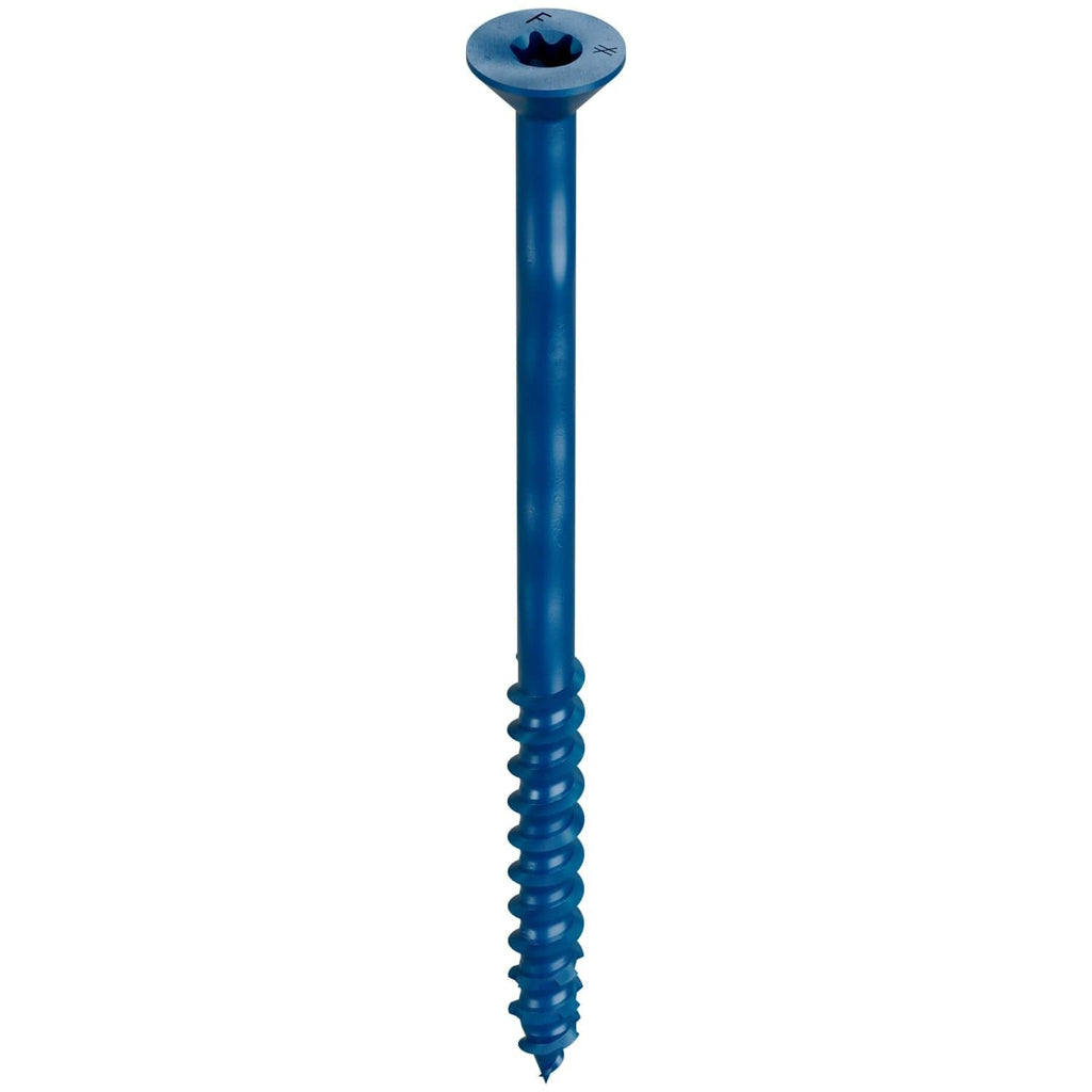 Simpson Strong-Tie TNT25400TFC25 Titen Turbo, 1/4-in. x 4-in. 6-Lobe Flat-Head Concrete and Masonry Screw, Blue, 25-Pack