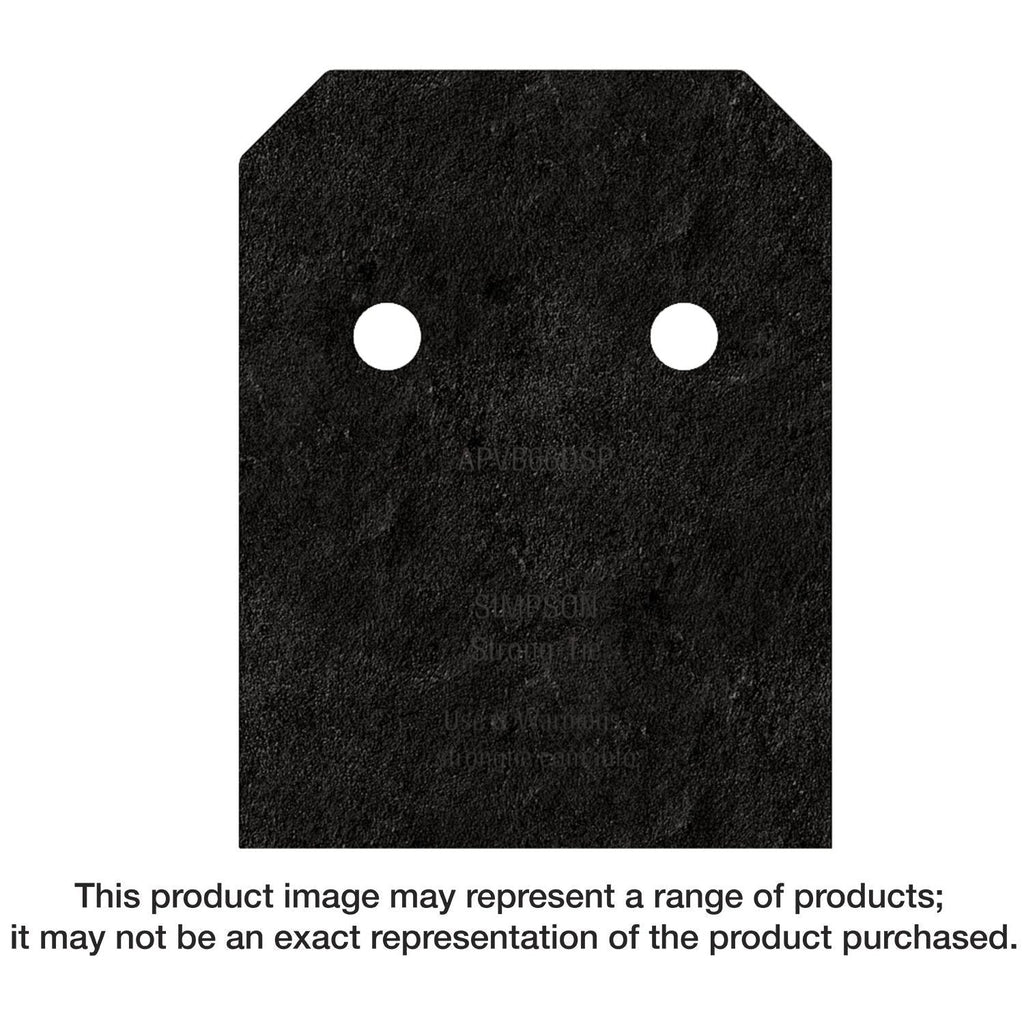 Simpson Strong-Tie APVB66DSP Outdoor Accents Avant Collection ZMAX, Black Post Base Side Plate for 6x, 2-Pack
