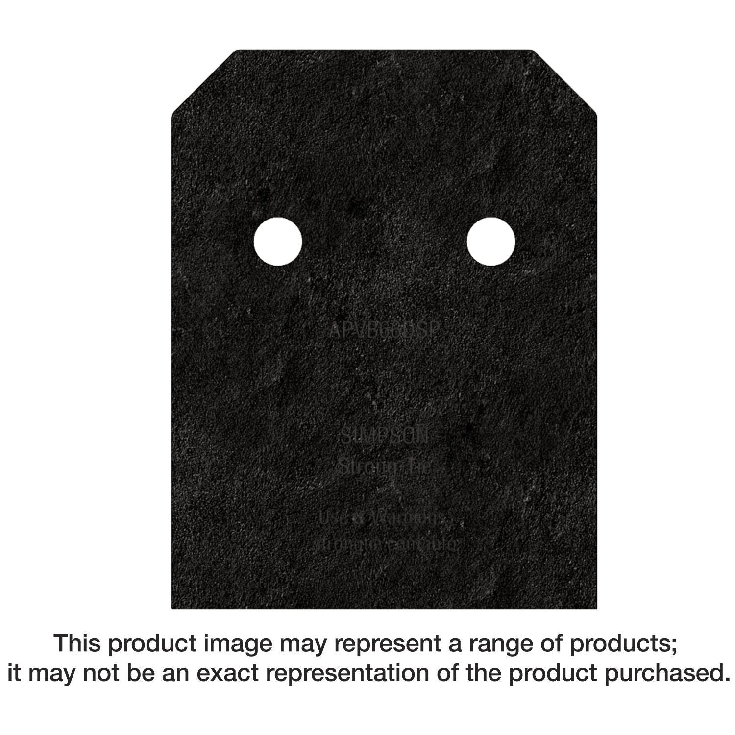 Simpson Strong-Tie APVB66DSP Outdoor Accents Avant Collection ZMAX, Black Post Base Side Plate for 6x, 2-Pack