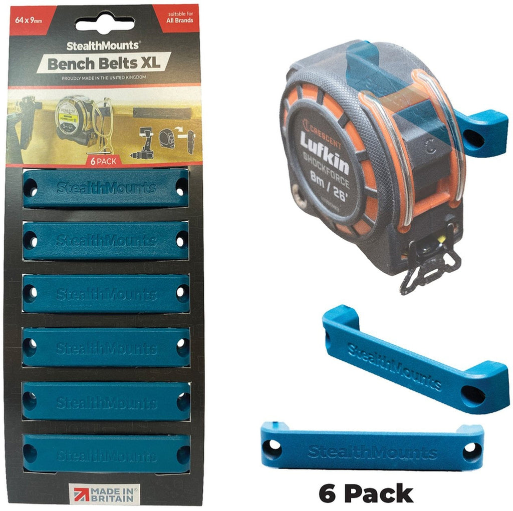 StealthMounts Bench Belts XL Mountable Tool Clips, 6-Pack