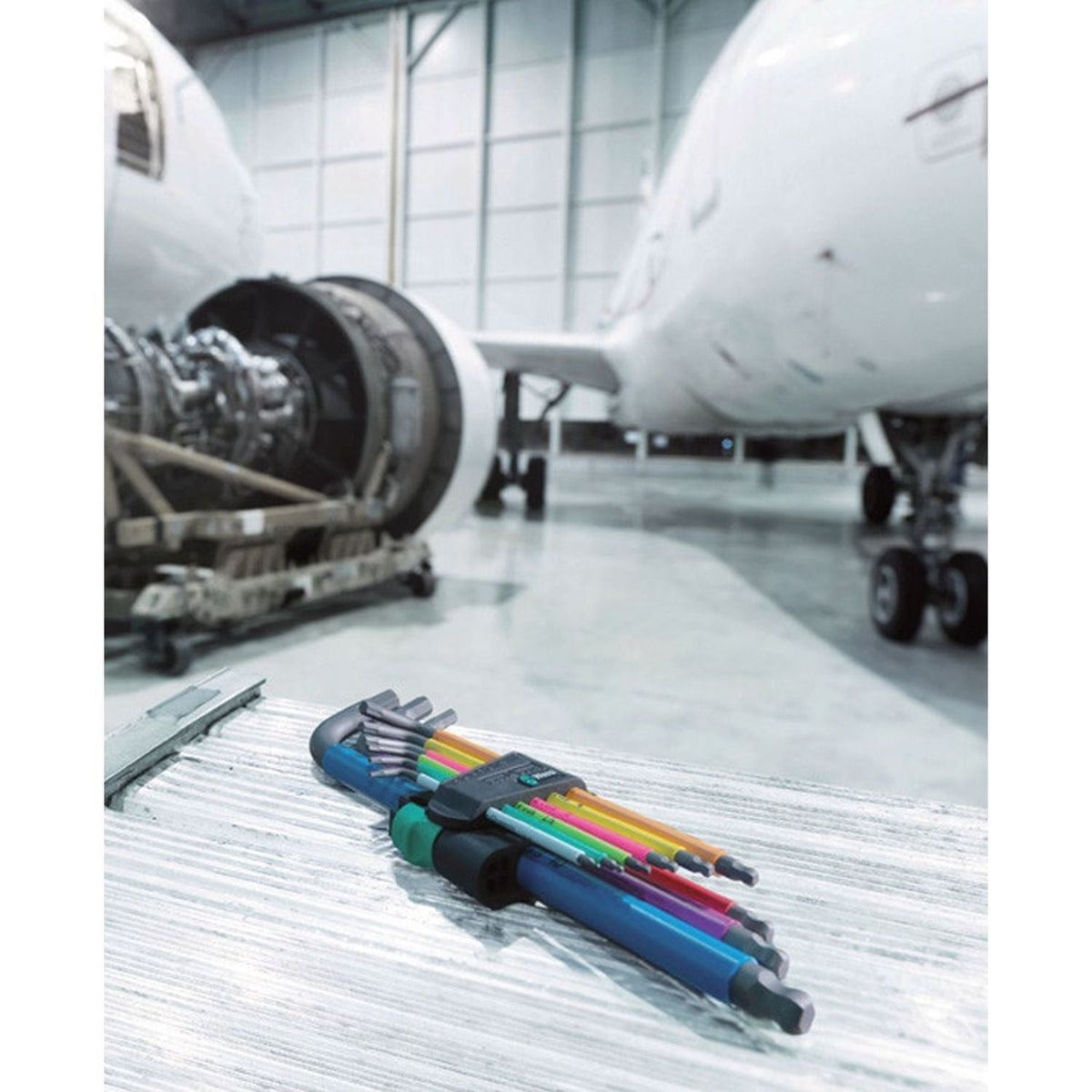 Wera 950/9 Hex-Plus Multicolour Hf 1 L-Key Set, Metric, Blacklaser, With Holding Function, 9-Pieces