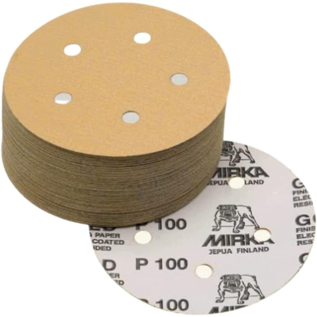 Mirka Bulldog Gold 5-in. 400 Grit 5-Hole PSA Sanding Disc (23-321-400)