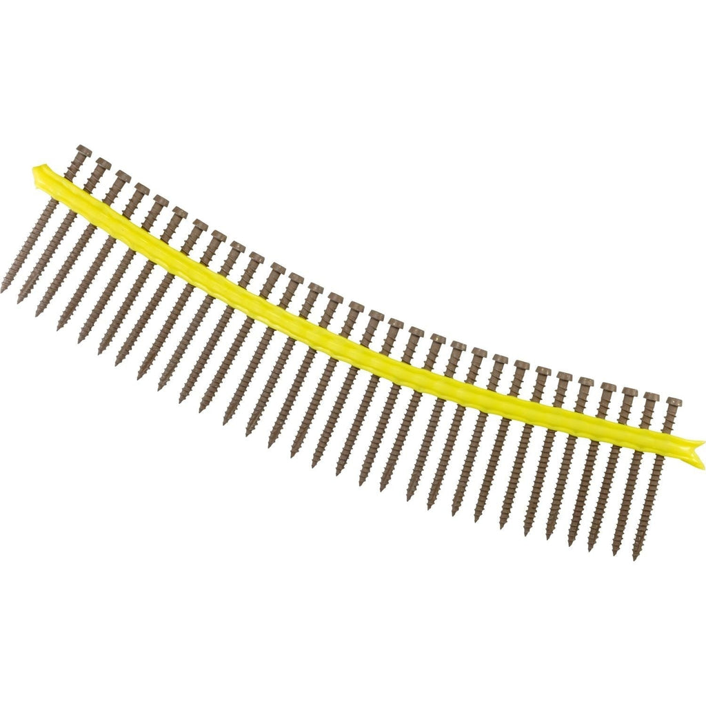 Simpson Strong-Tie DCU234SBR05 Deck-Drive DCU COMPOSITE Screw (Collated), #10 x 2-3/4-in. Quik Guard Brown 05, 1000-Pack
