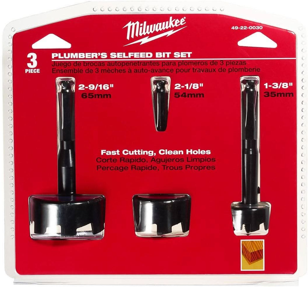 Milwaukee 49-22-0030 Plumbers' Selfeed Bit Kit, 3-Piece