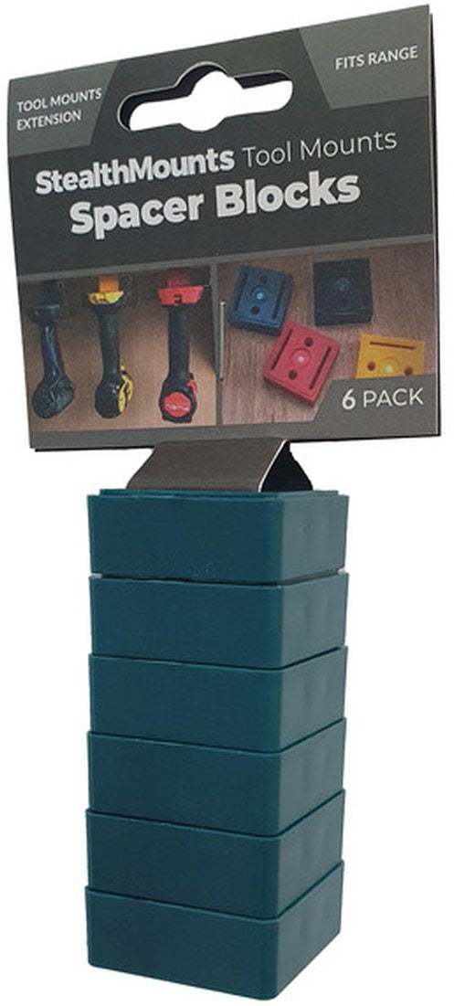 StealthMounts Tool Mount Spacer Blocks Teal, 6-Pack