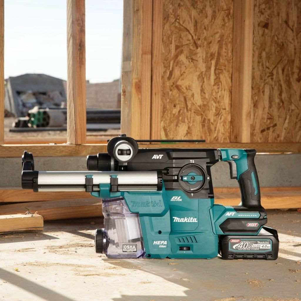 Makita GRH08M1W 40V max XGT Brushless Cordless 1-3/16" SDS-PLUS AVT Rotary Hammer Kit w/Dust Extractor, AFT, AWS Capable (4.0Ah)