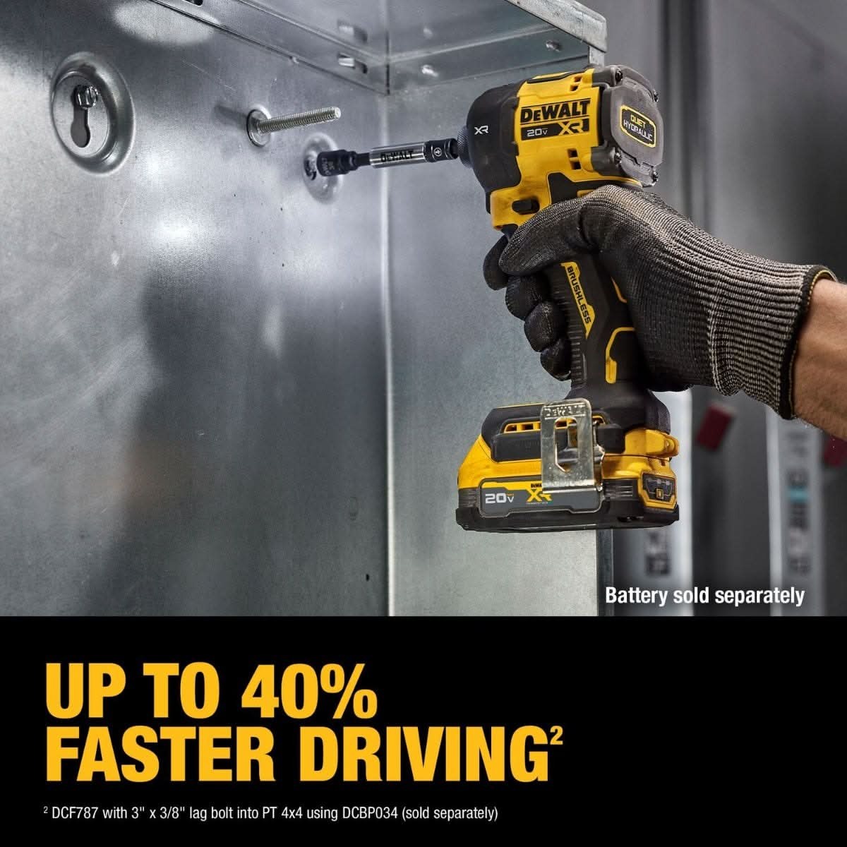 DeWalt DCF870B 20V MAX XR Brushless 1/4-in. Quiet Hydraulic Impact Driver 3.5Ah POWERSTACK Kit