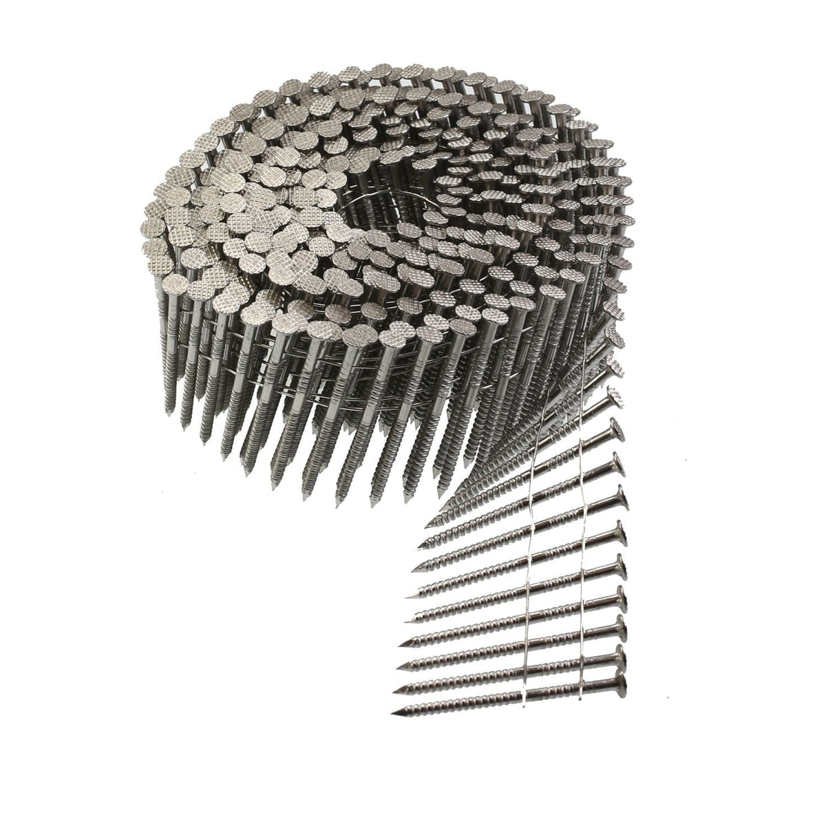 Simpson Strong-Tie S13A175SNBP 15° Wire Coil, Full Round Head, Ring-Shank Siding Nail, 1-3/4-in. Type 304, 1200-Pack