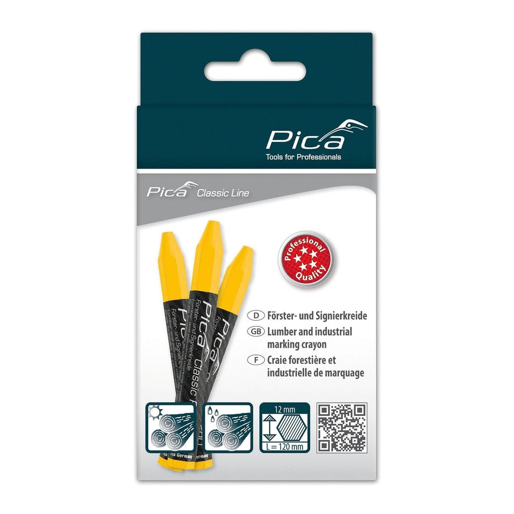 Pica 590/44 Chalk Classic Pro Yellow, 12-Pack