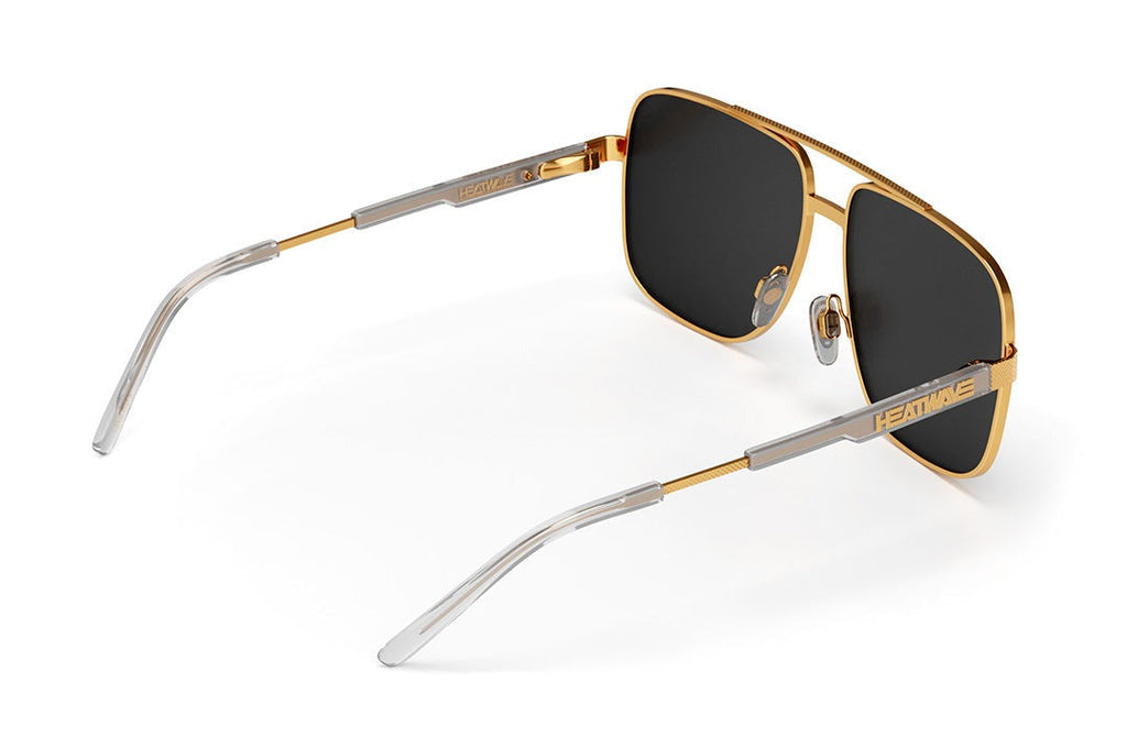 Heat Wave Nimitz Gold Frame Black Lens Sunglasses