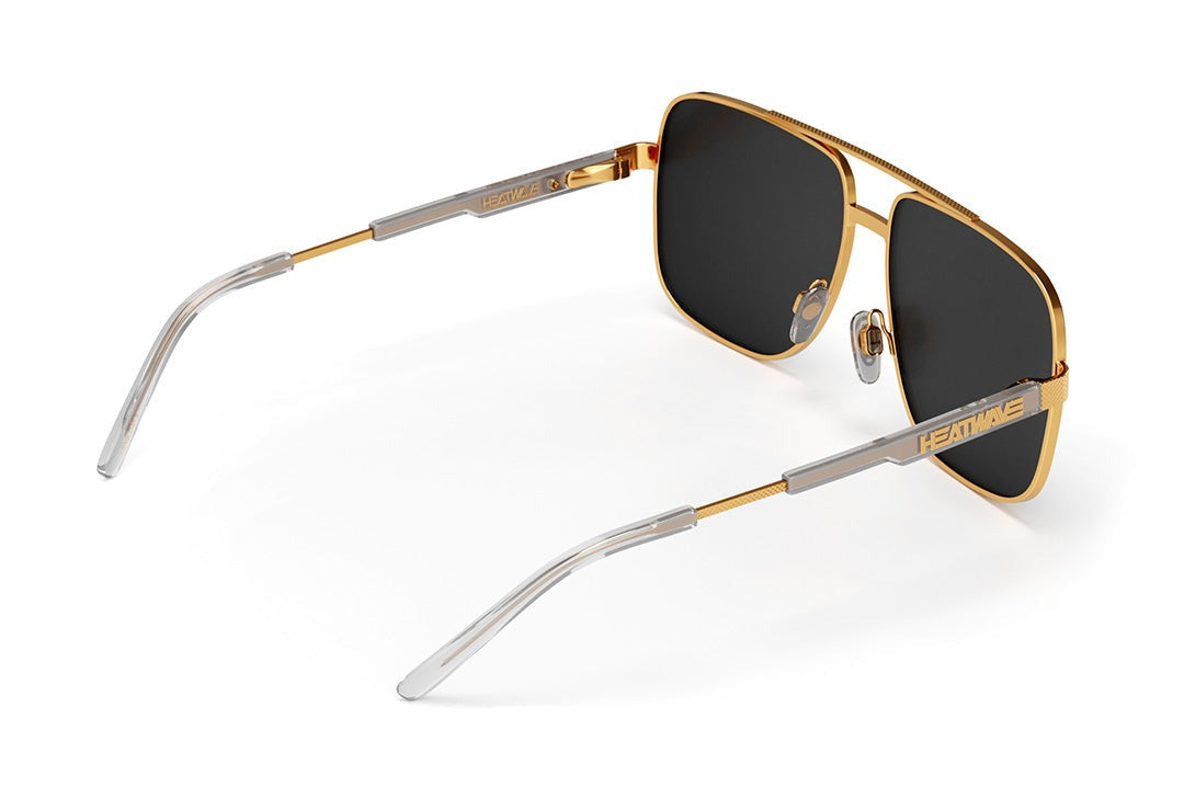 Heat Wave Nimitz Gold Frame Black Lens Sunglasses