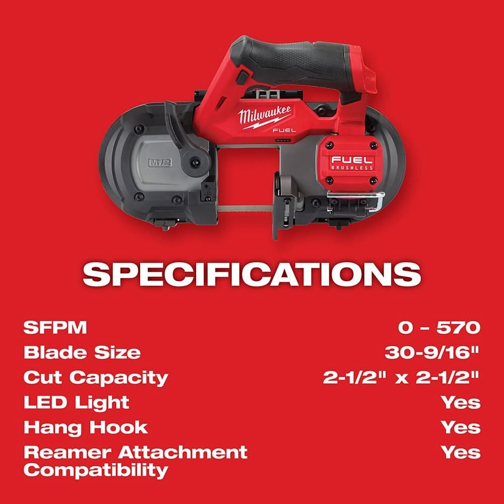 Milwaukee 2529-21XC M12 FUEL Compact Band Saw 4.0Ah + 5.0Ah Kit