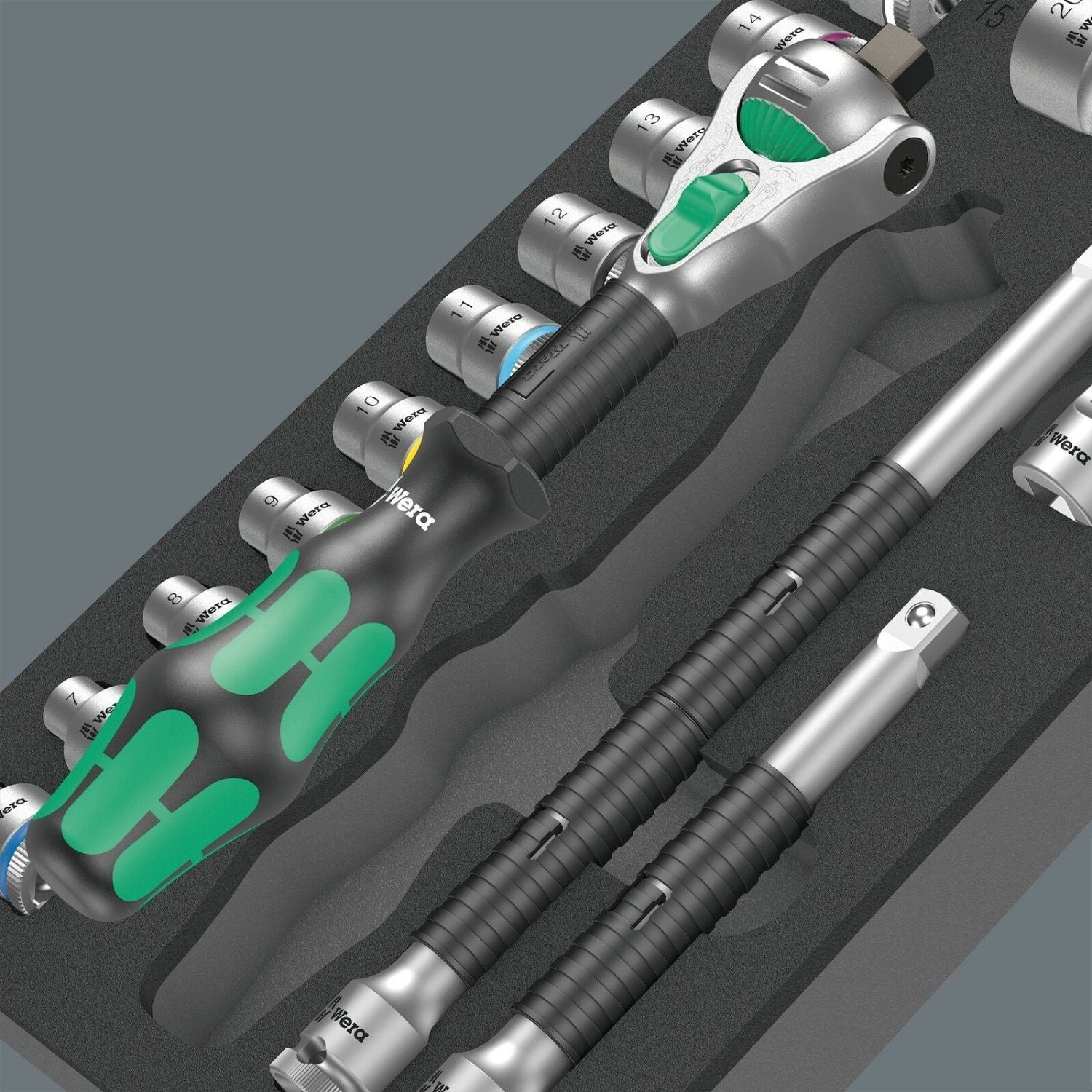 Wera 9721 Foam Insert 8000 B Zyklop 3/8-in. Ratchet Set 1, 23-Pieces