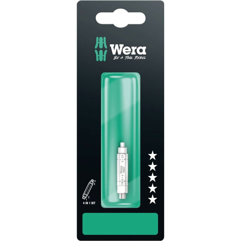 Wera 9507 SB 4-in-1 Bit 2, 2.5; 5; 6xTorx 25x37-mm.