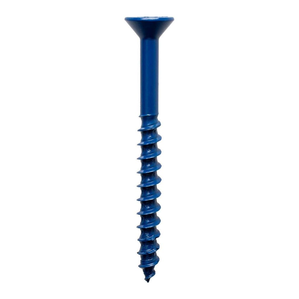 Simpson Strong-Tie TNT25234TFC8 Titen Turbo, 1/4-in. x 2-3/4-in. 6-Lobe Flat-Head Concrete and Masonry Screw, Blue, 8-Pack
