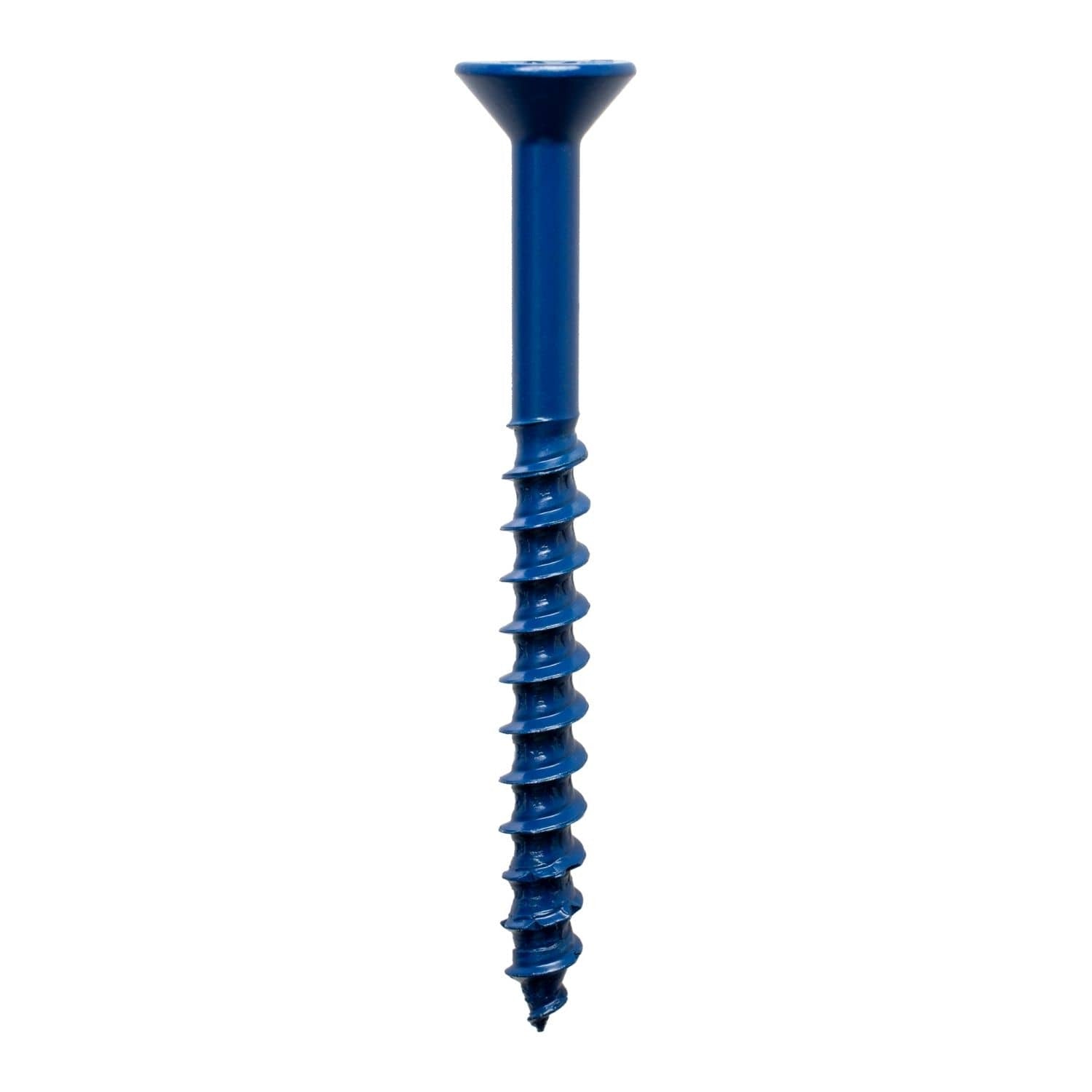 Simpson Strong-Tie TNT25234TFC8 Titen Turbo, 1/4-in. x 2-3/4-in. 6-Lobe Flat-Head Concrete and Masonry Screw, Blue, 8-Pack