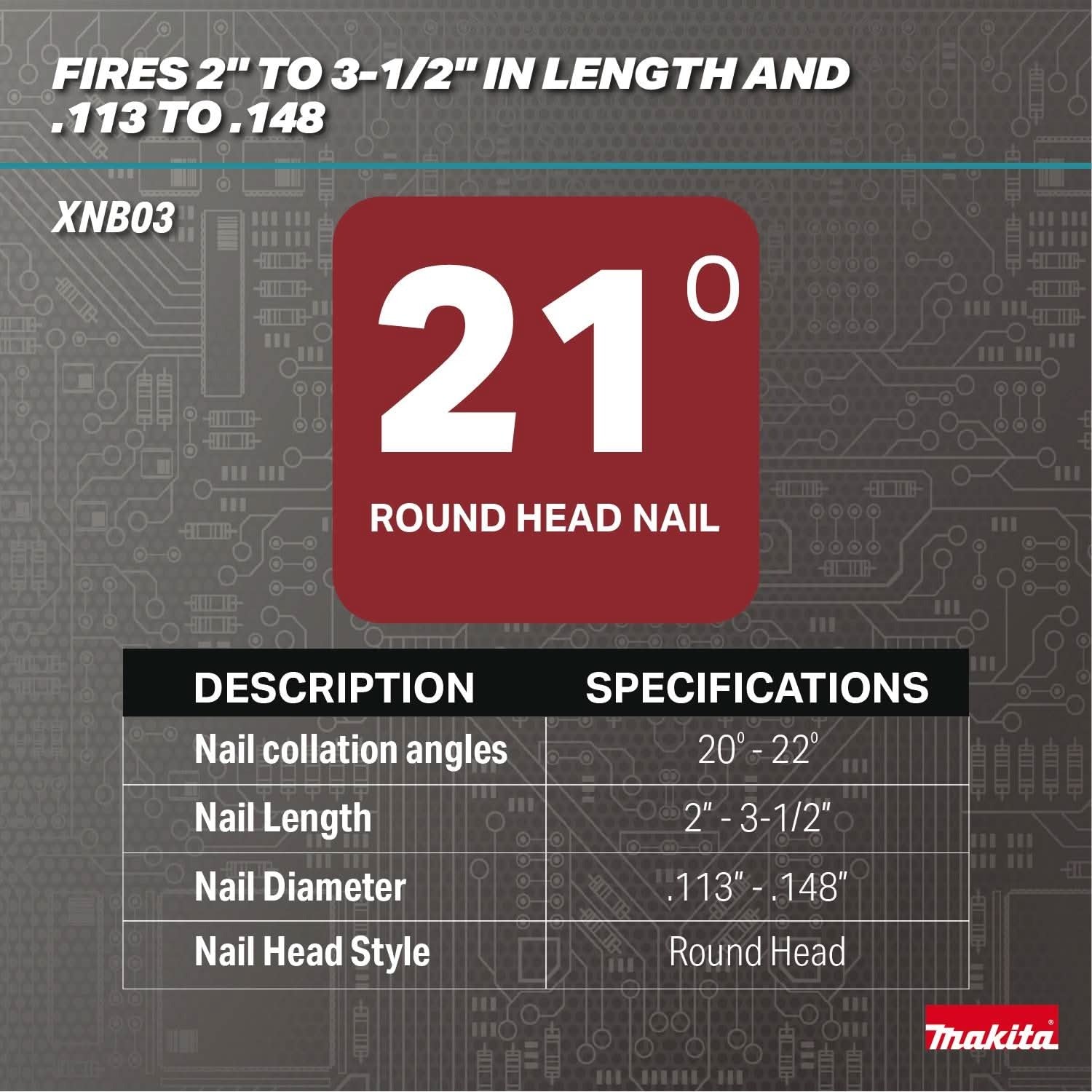 Makita XNB03M1 18V LXT Brushless 21-Degree Full Round Head 3-1/2-in. Framing Nailer 4.0Ah Kit