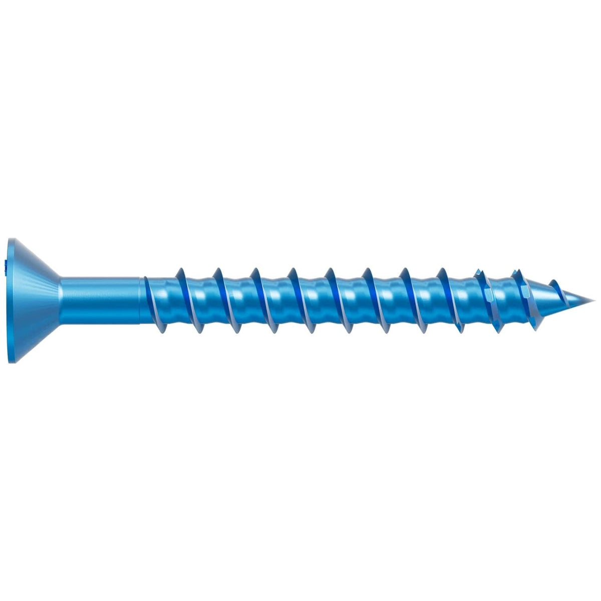 Simpson Strong-Tie TNT25214TFC75 Titen Turbo, 1/4-in. x 2-1/4-in. 6-Lobe Flat-Head Concrete and Masonry Screw, Blue, 75-Pack