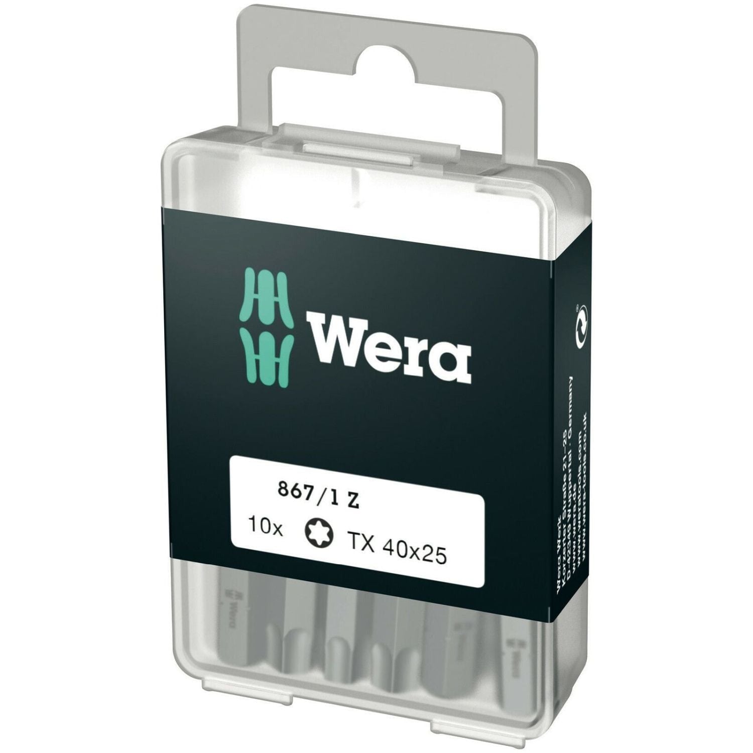 Wera 867/1 Diy Torx Bit, Torx 40x25-mm., 10-Pieces