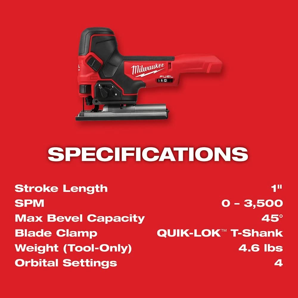 Milwaukee 2737B-20 M18 FUEL Barrel Grip Jig Saw, Tool Only (PROMO)