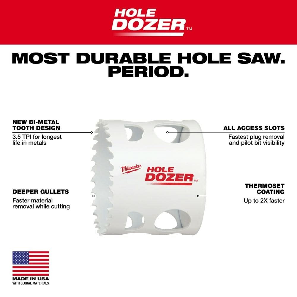 Milwaukee 49-56-0167 2-7/8-Inch Hole Dozer Bi-Metal Hole Saw