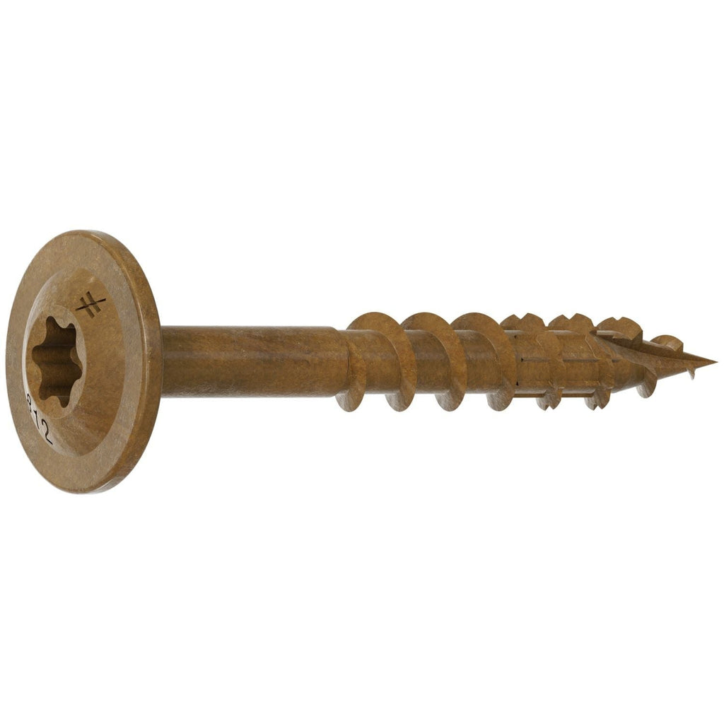 Simpson Strong-Tie CBT08114MB Wafer-Head Construction Screw, #8 x 1-1/4-in. T20, Quik Guard, Tan, 5000-Pack