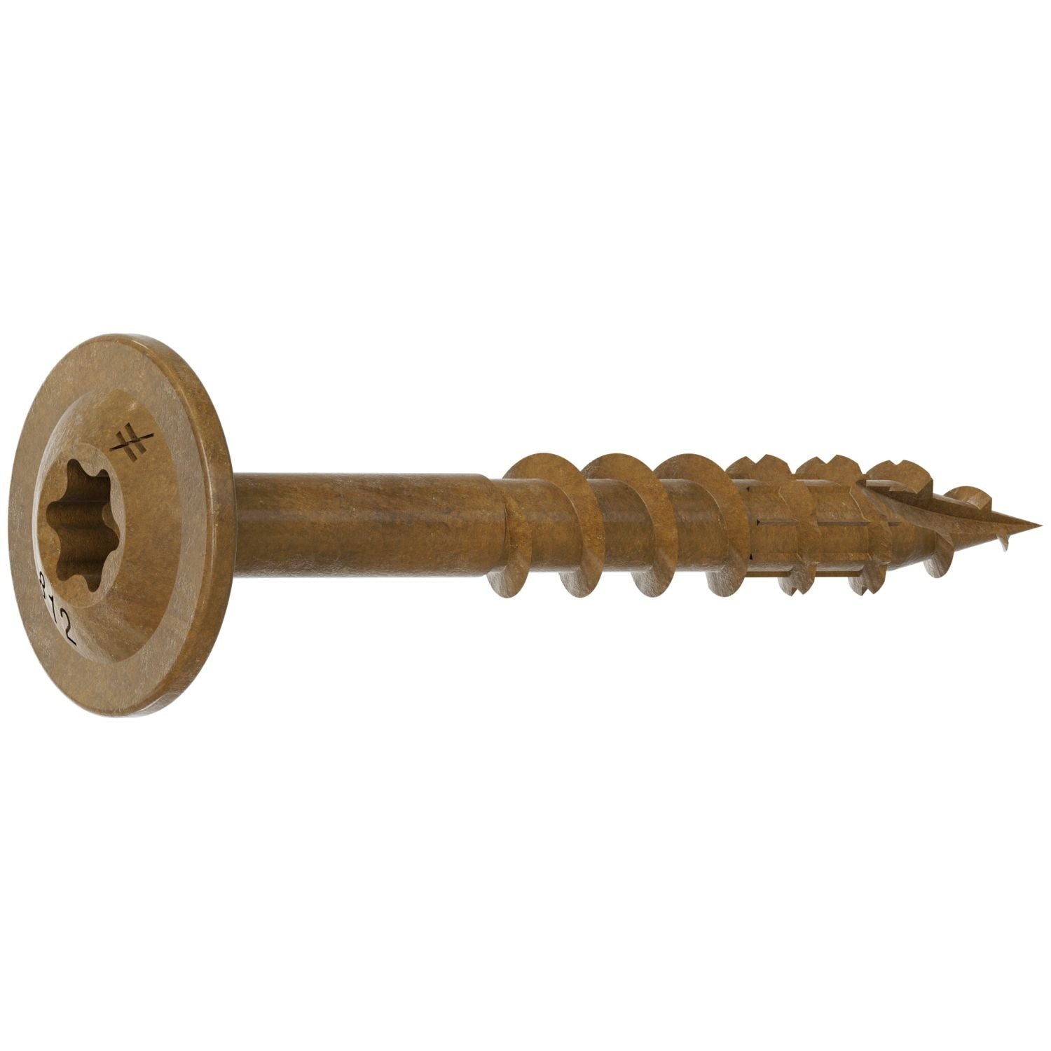 Simpson Strong-Tie CBT08114MB Wafer-Head Construction Screw, #8 x 1-1/4-in. T20, Quik Guard, Tan, 5000-Pack