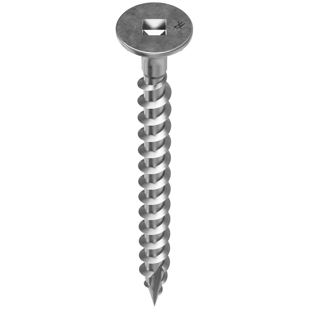 Simpson Strong-Tie T08C225WQ-RP10 Fiber-Cement Screw, #8 x 2-1/4-in. #2 Square Wafer-Head, Type 316, 10-Pack
