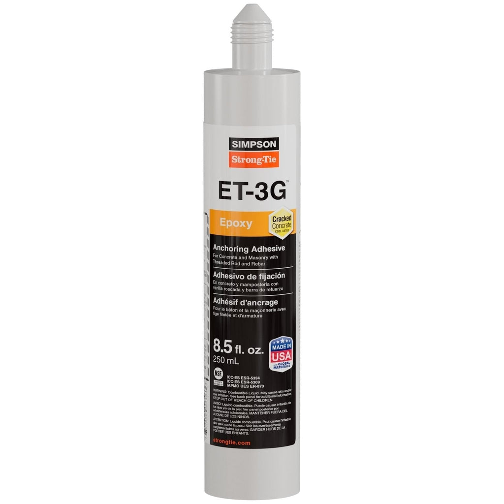 Simpson Strong-Tie ET-3G 8.5-oz. Epoxy Adhesive Cartridge w/ Nozzle and Extension (ET3G10)