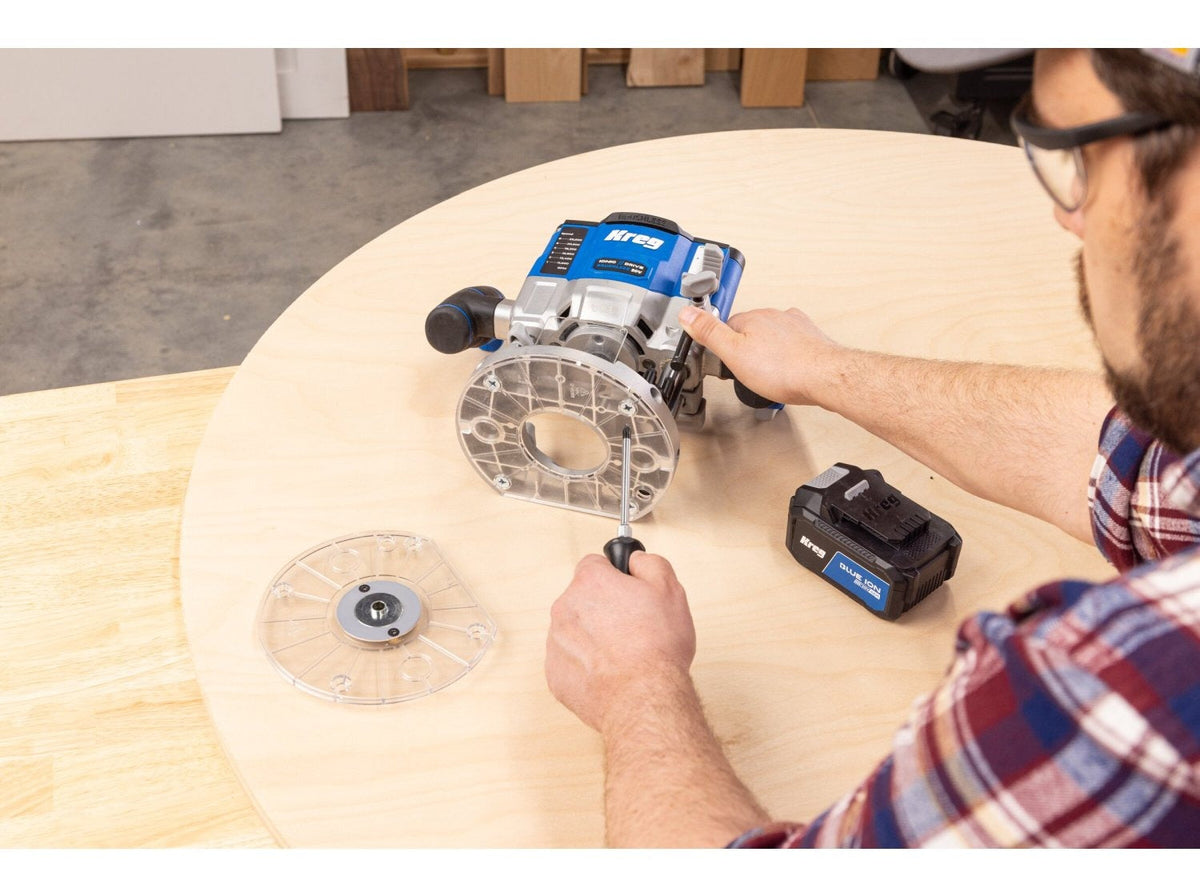Kreg 20V Cordless Ionic Drive 2 -1/4 Horsepower Plunge Router 4.0Ah Kit (KPTBPR225B)