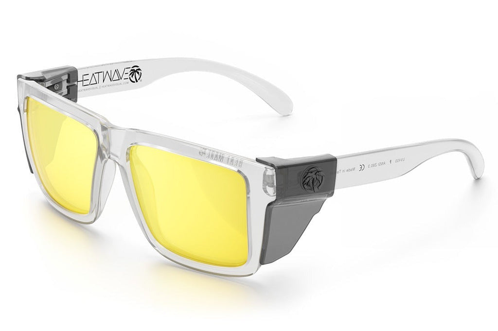 Heat Wave XL VISE Z87 Vapor Clear Frame Hi-Vis Yellow Lens Sunglasses
