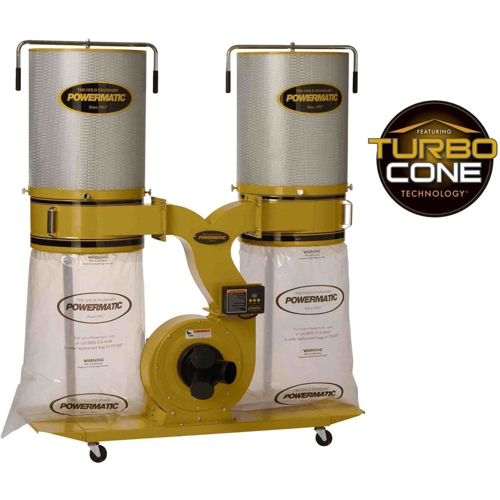 Powermatic 1792074K PM1900TX-CK3 Dust Collector, 3HP 3PH 230/460V, 2-Micron Canister Kit
