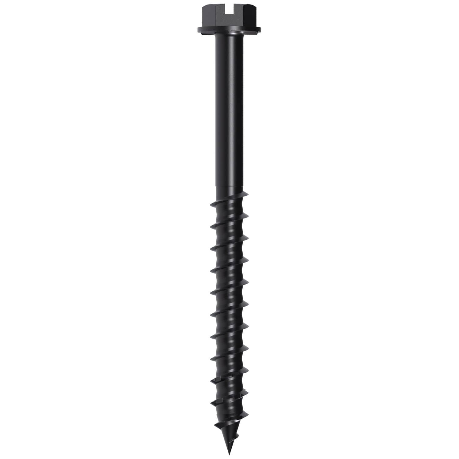 Simpson Strong-Tie TNTBL25234H Titen Turbo, 1/4-in. x 2-3/4-in. Hex-Head Concrete and Masonry Screw, Black, 100-Pack