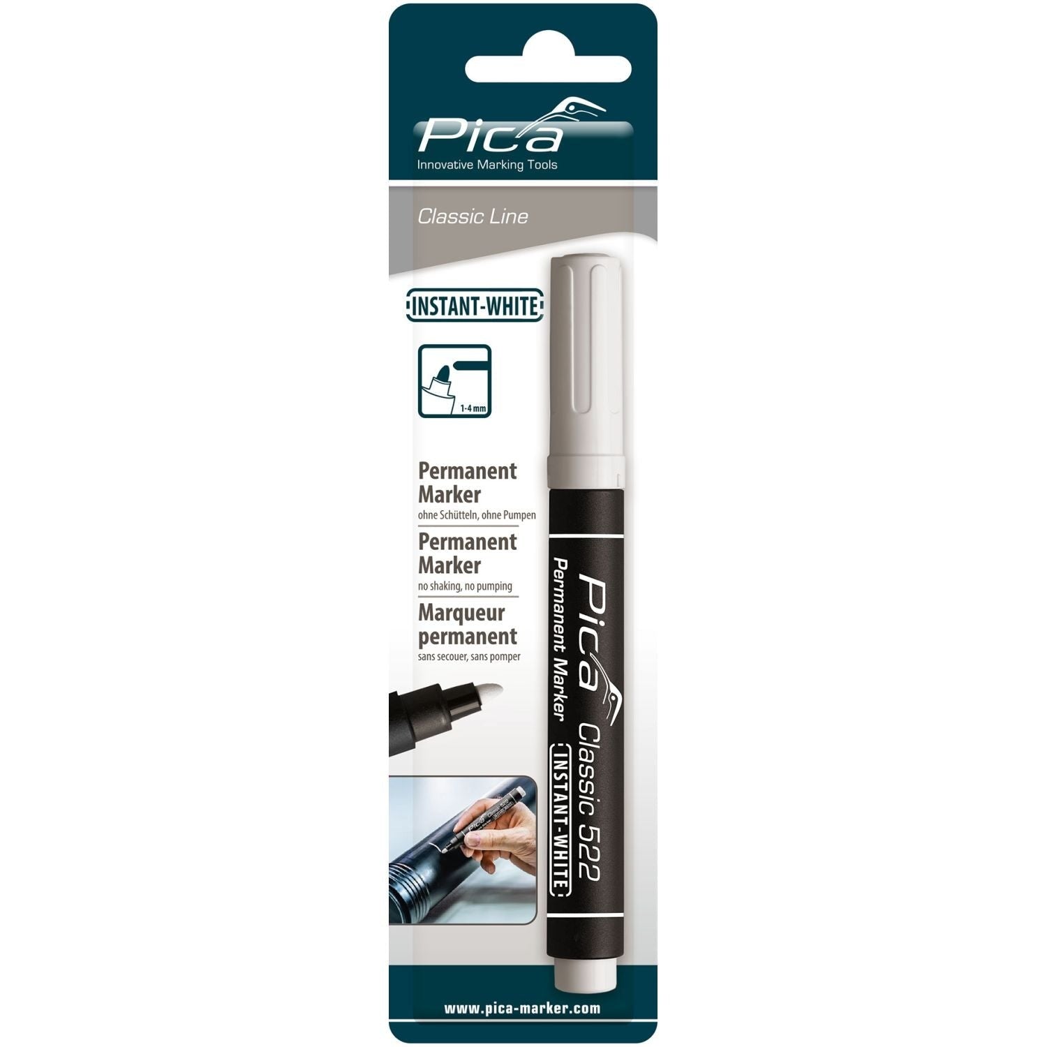 Pica 522/52/SB White Permanent Marker, 1-Pack