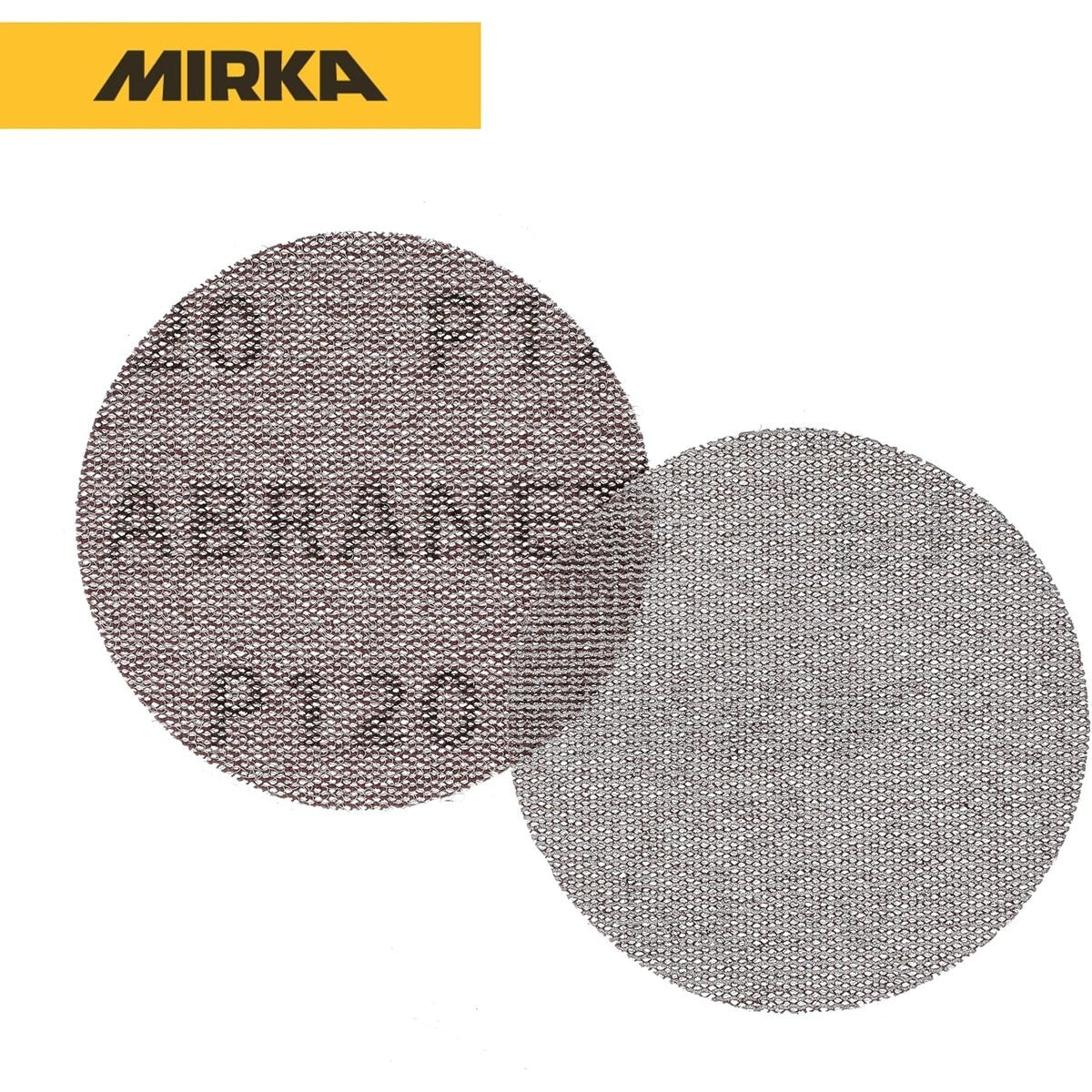 Mirka Abranet 3-in. 120 Grit Hook and Loop Sanding Discs, 50-Pack Dust-Free Mesh (9A-203-120)