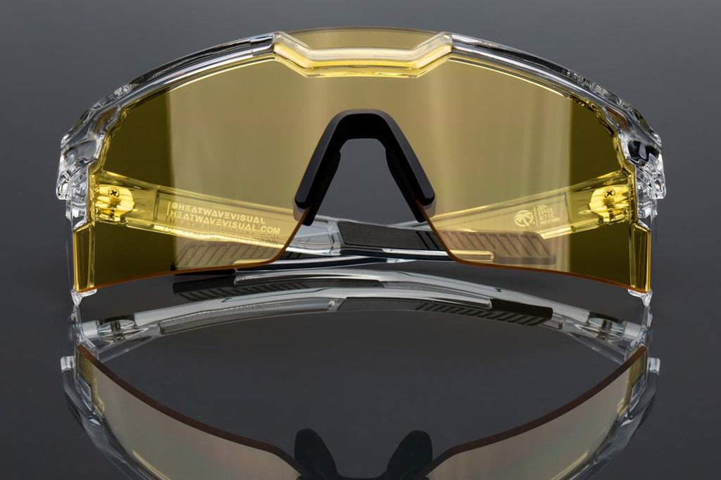 Heat Wave Future Tech Vapor Clear Frame Hi-Vis Yellow Lens Z87+ Sunglasses