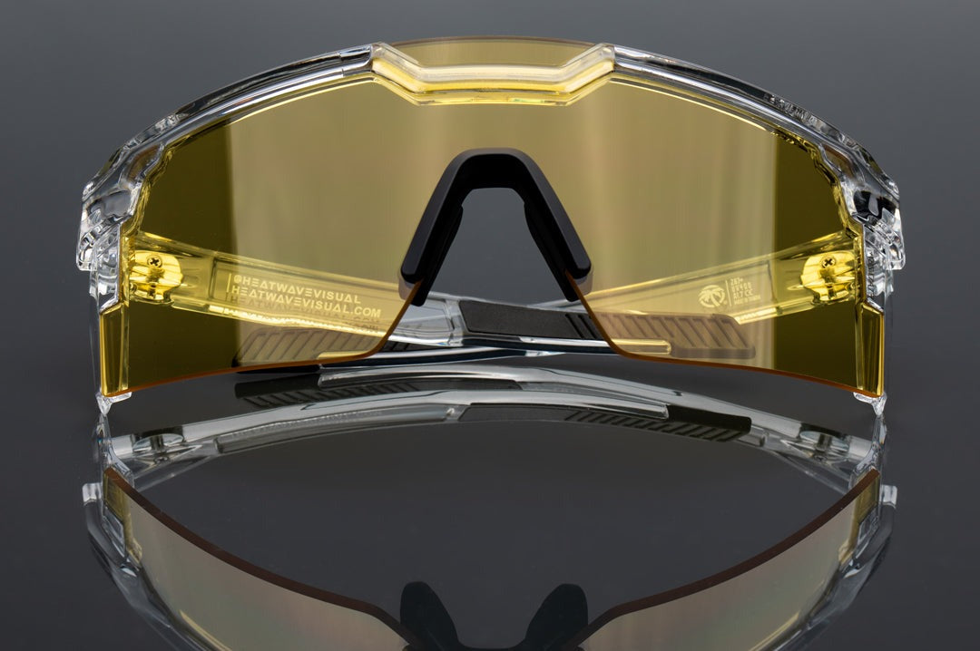 Heat Wave Future Tech Vapor Clear Frame Hi-Vis Yellow Lens Z87+ Sunglasses