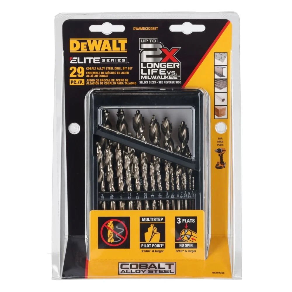 DeWALT DWAMDCE29SET ELITE SERIES Cobalt 29-Piece Drill Bit Set