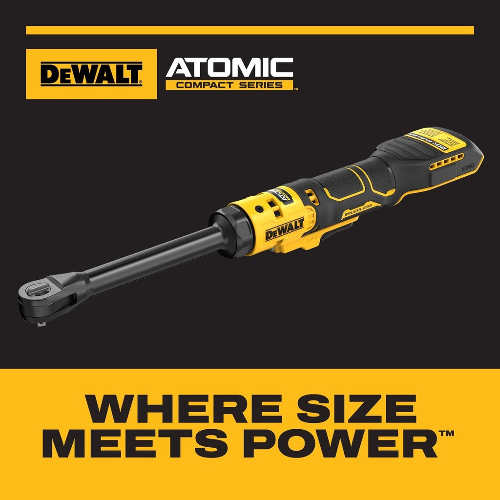 DeWALT DCF514EB ATOMIC 20V MAX Brushless Cordless 1/4-in. Extended Reach Ratchet, Tool Only