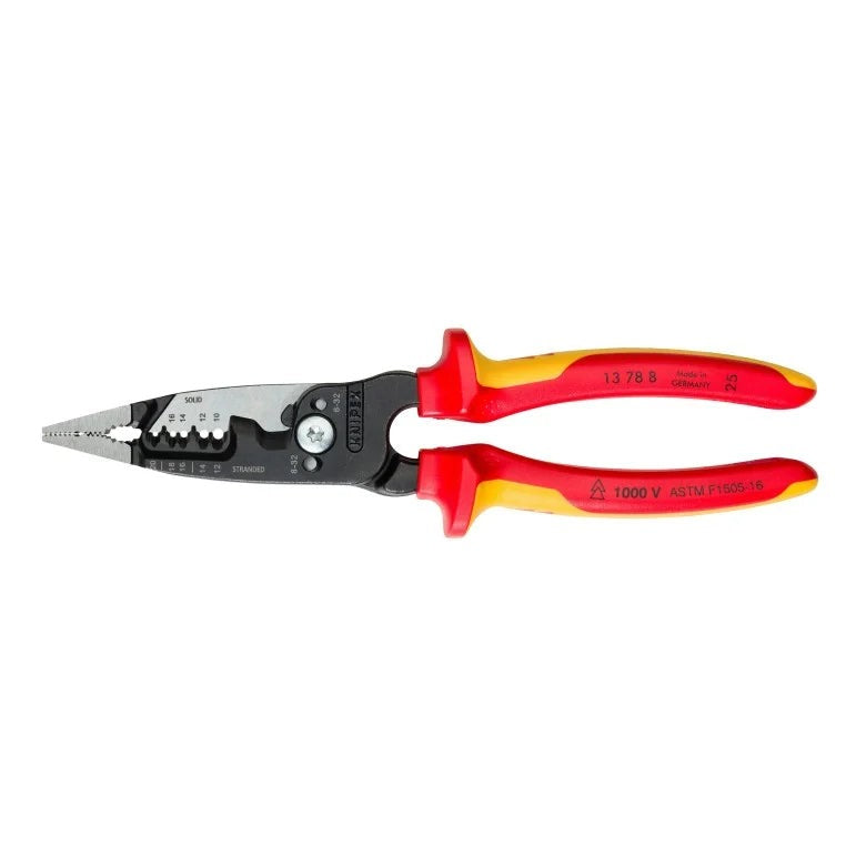 Knipex 8-in Forged Wire Stripper 20-10 AWG-1000V Insulated (13 78 8 SBA)