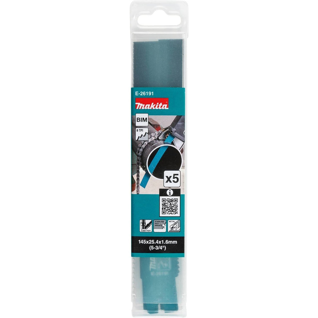 Makita E-26191 5-3/4-in. Metal Pipe Cutting Recipro Saw Blade, 8-TPI, 5-Pack, GRJ03